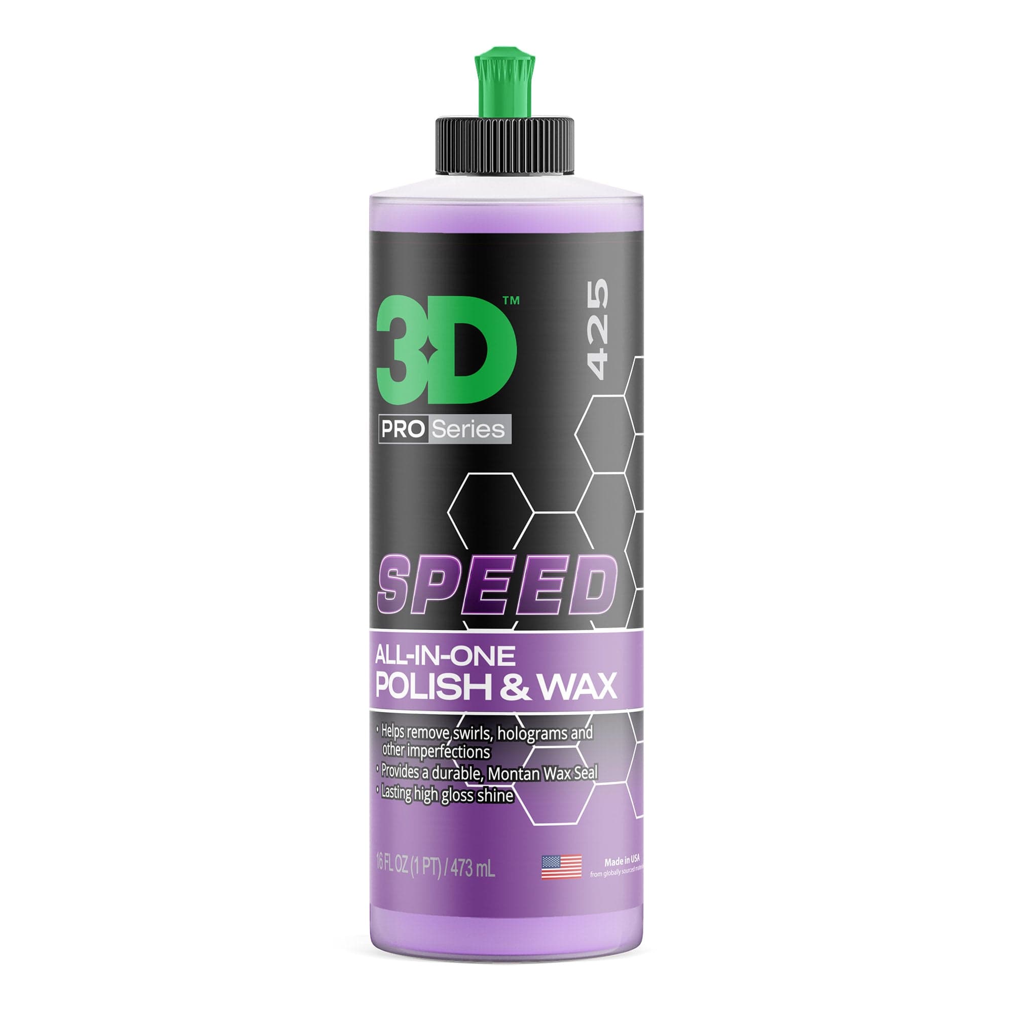 3D SPEED all-in-one vax og fágun 16 oz brúsi