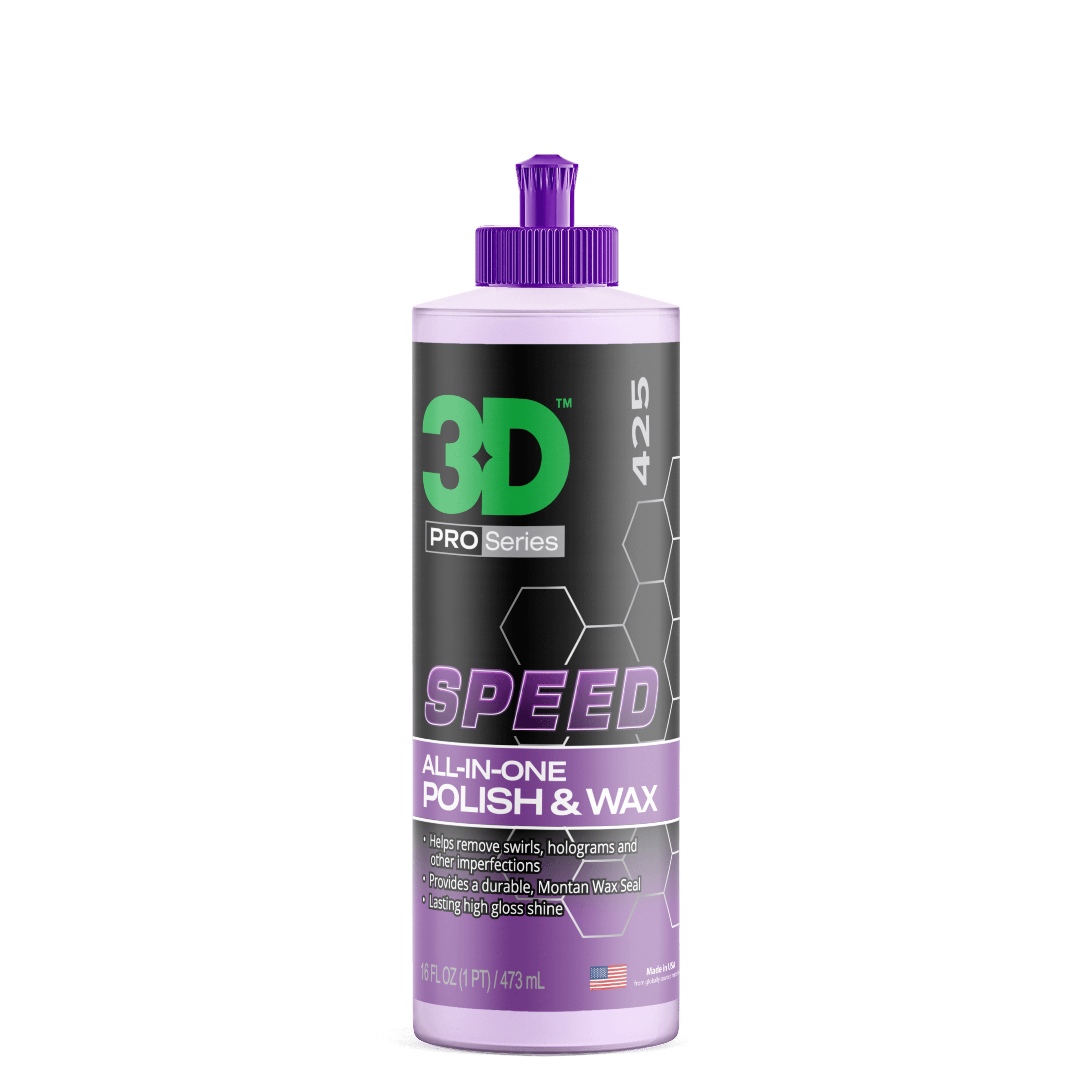 3D SPEED all-in-one vax og fágun 16 oz brúsi